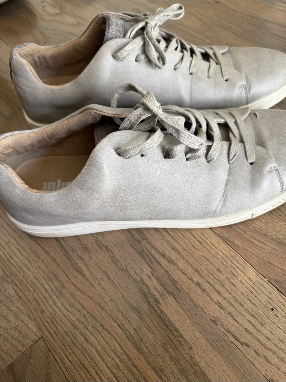 Unlisted Light Gray Leather Lace-Up Sneakers